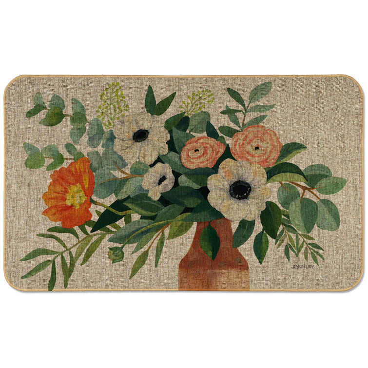CounterArt Fresh Poppies Look Decorative Kitchen Mat Wayfair
